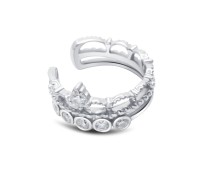 Beautiful CZ Silver Ear Cuff EC-1252